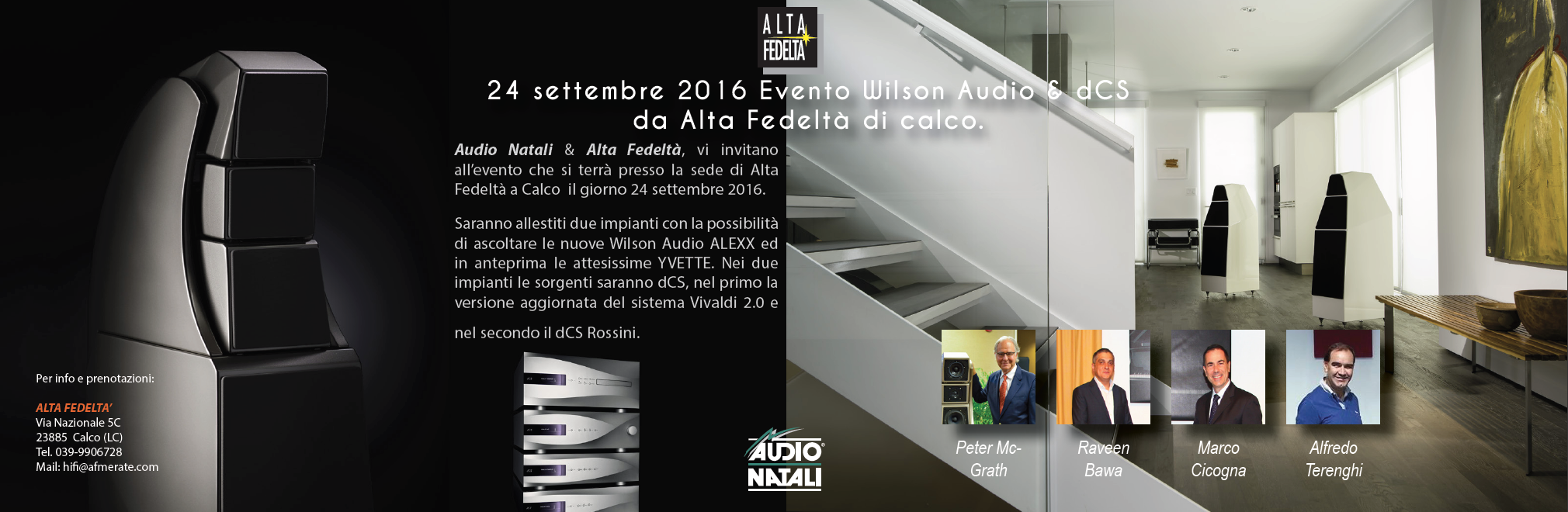 news AudioNatali - Prenotazione evento Wilson Audio & dCS del 24 Settembre.